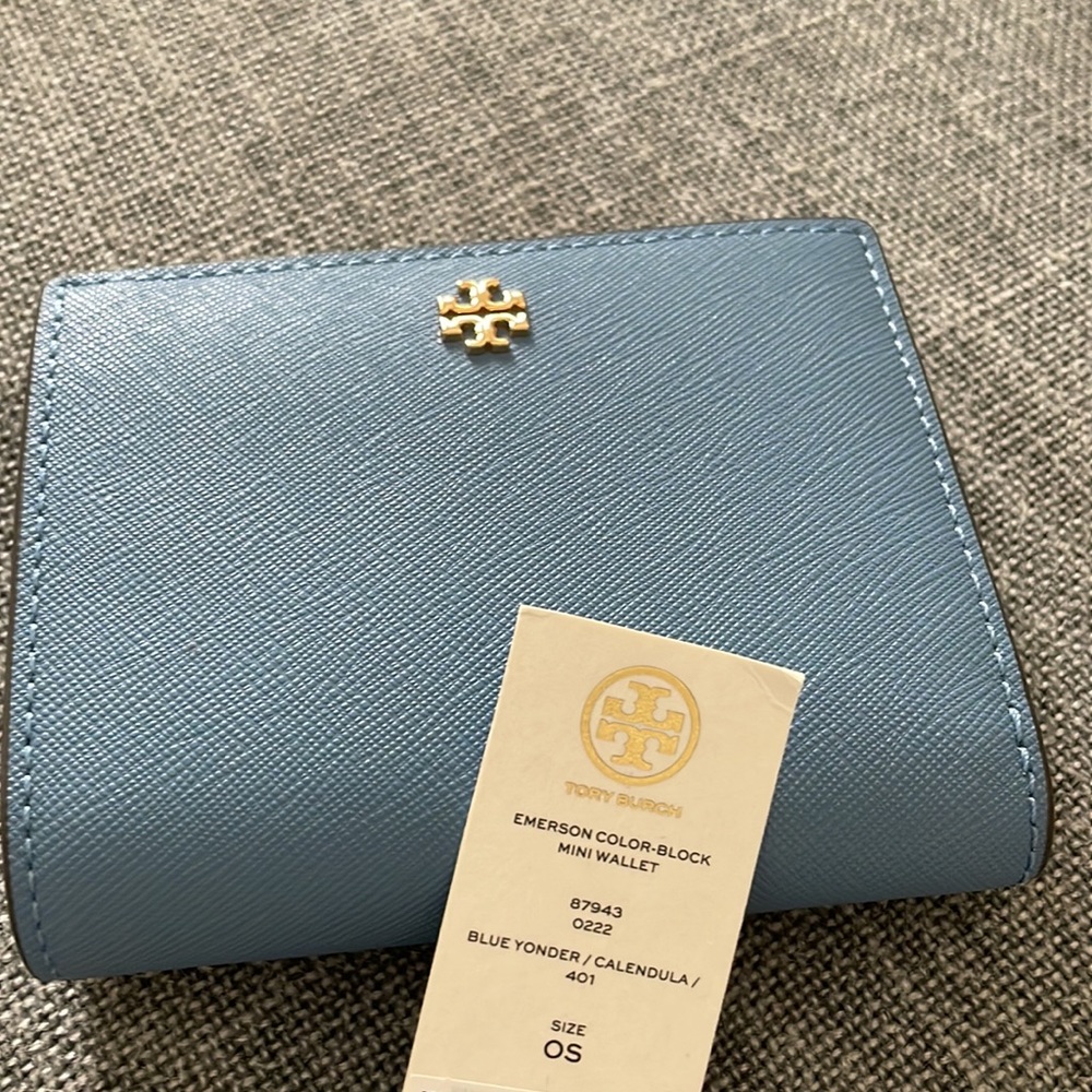 💙. TORY BURCH EMERSON COLOR BLOCK MINI WALLET